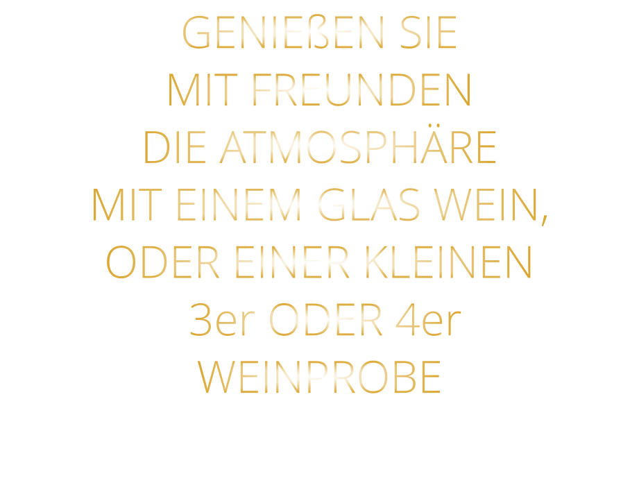 GENIEßEN SIE MIT FREUNDEN DIE ATMOSPHÄRE MIT EINEM GLAS WEIN, ODER EINER KLEINEN  3er ODER 4er WEINPROBE