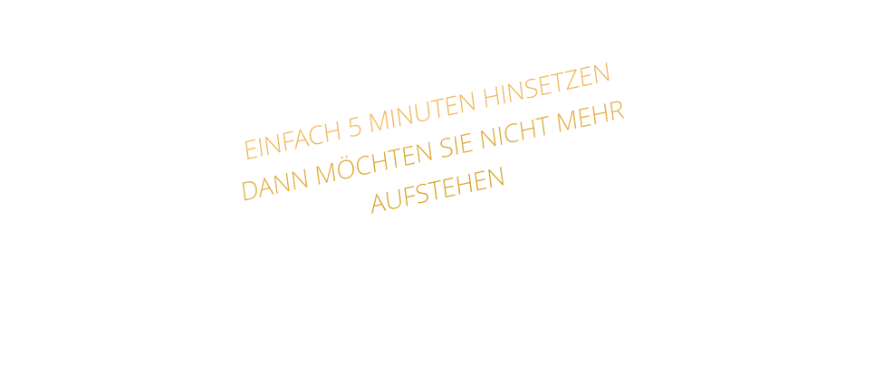 EINFACH 5 MINUTEN HINSETZEN DANN MÖCHTEN SIE NICHT MEHR AUFSTEHEN
