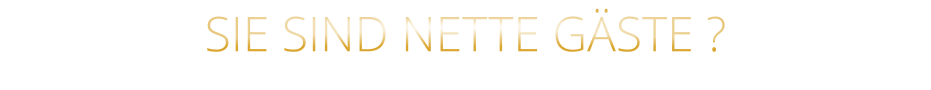 SIE SIND NETTE GÄSTE ?